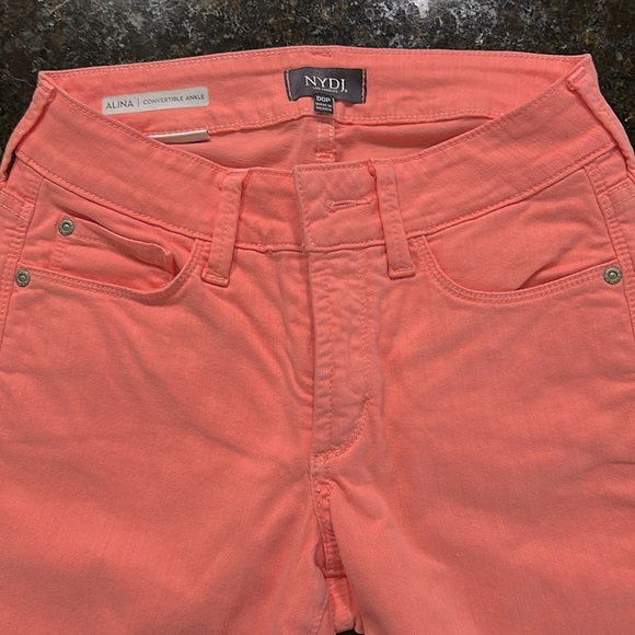 NYDJ Denim - NYDJ Los Angeles Alina Lift x Tuck technology convertible ankle coral jeans 00P
